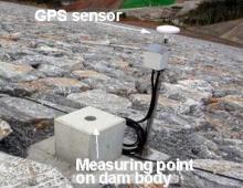 GPS sensor installed on survey target foundation