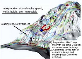 Analysis of avalanche image using aerial laser measurement data