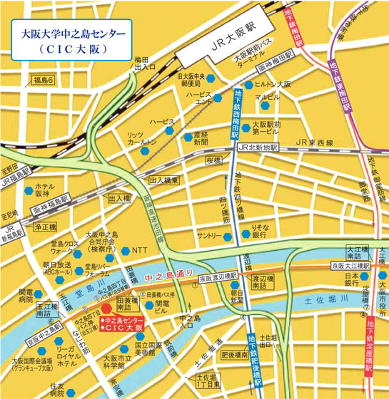 大阪会場：大阪大学中之島センター地図