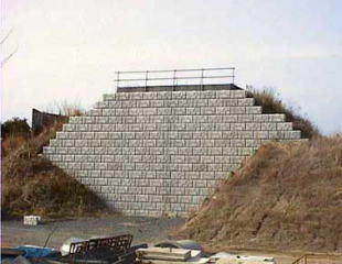 Geotextile reinforced retaining wall