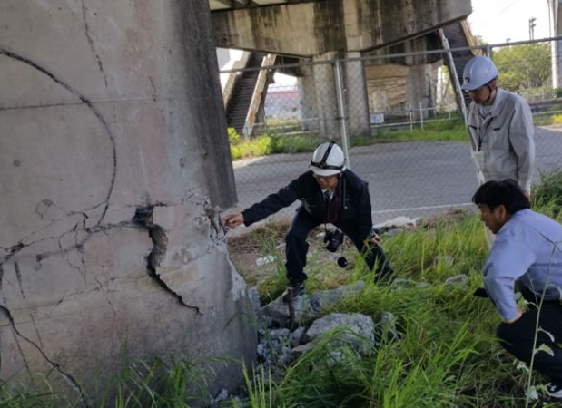 Damage examination of road bridges following the Kumamoto earthquake