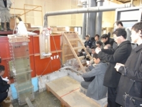 A view of the air valve sand-removal experiment