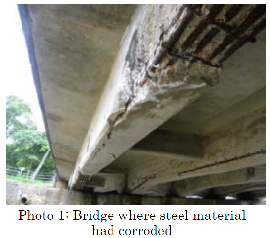 Photo.1:Bridge where steel material had corroded