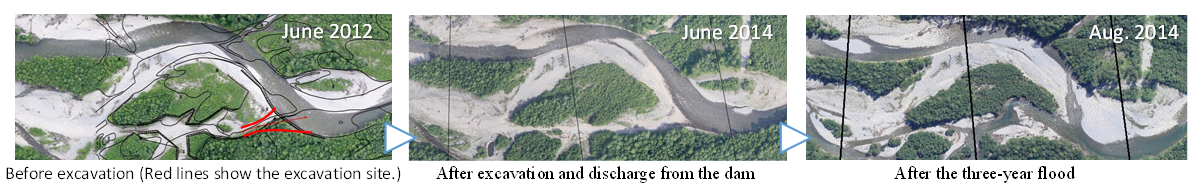 Photo-3 Restoration of the former watercourses by excavation at the former bifurcations