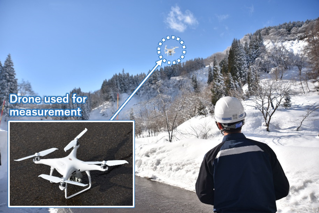 Figure 1: Drone flying at an avalanche site
