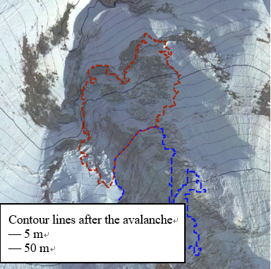 Figure 2. Extent of the avalanche area surveyed by UAV