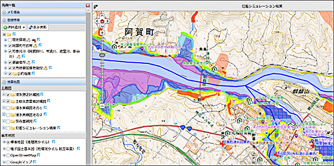 ARISにおけるリスク情報表示画面